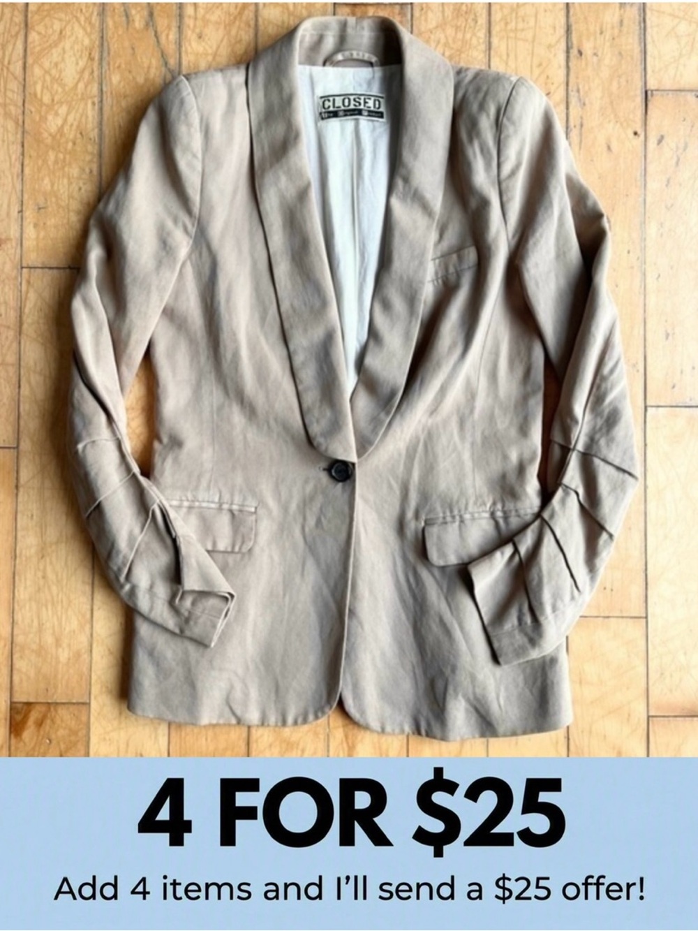 CLOSED Beige Women's Blazer Size Small